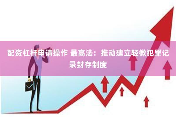 配资杠杆申请操作 最高法：推动建立轻微犯罪记录封存制度